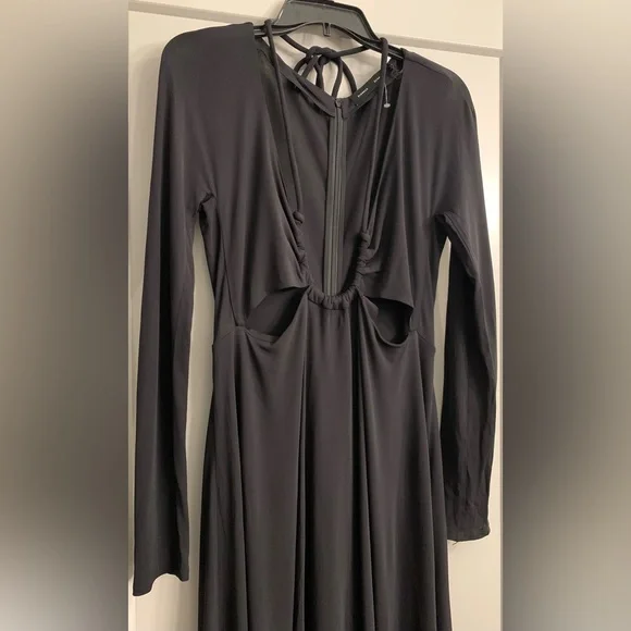 Proenza Schouler Halter Neck Cutout Matte Jersey Maxi Dress Black Size 10 NWT